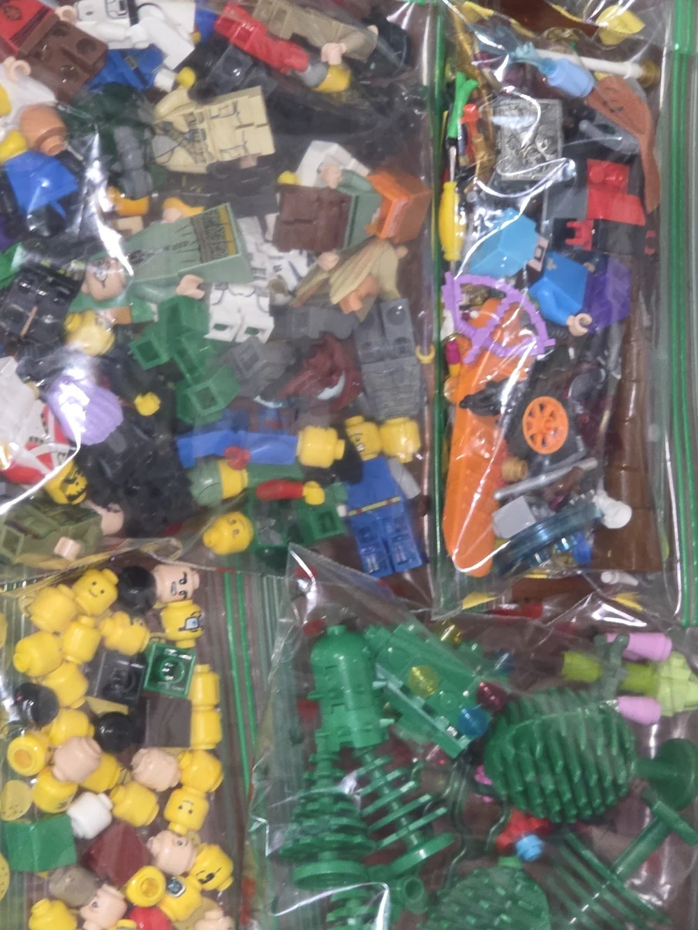 Lego Multicolor Heads, Hats & Accessories Lot — Yellow Heads Prominent